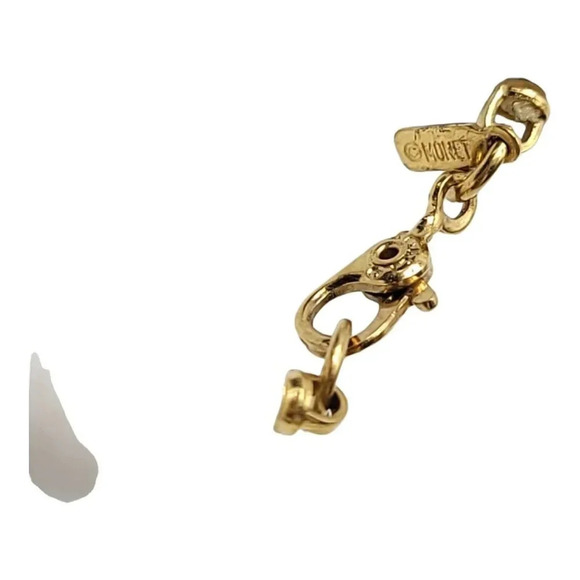 Monet White Blue Lucite Gold Tone Bead Beaded Choker Necklace 17" - Picture 5 of 5